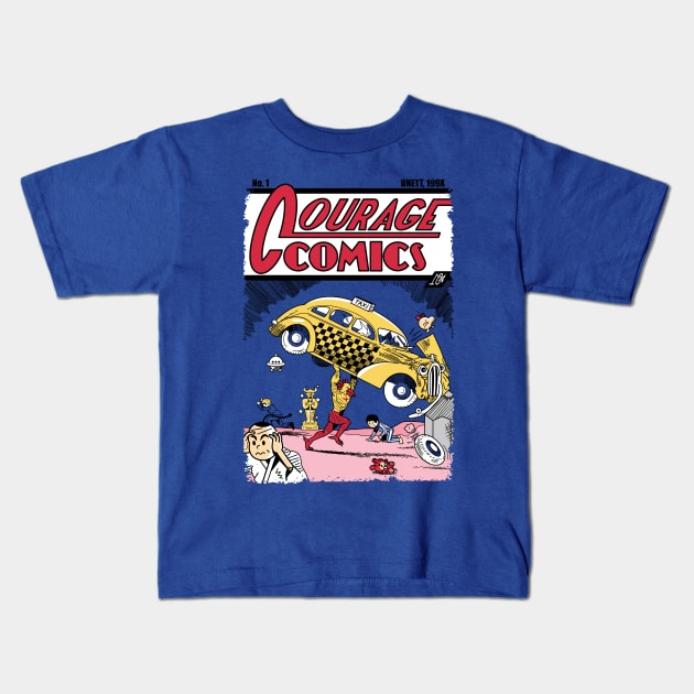 Courage Comics Kids T-Shirt by Haragos